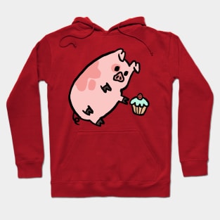 Cute Cartoon Piggy wants Muffin Hoodie